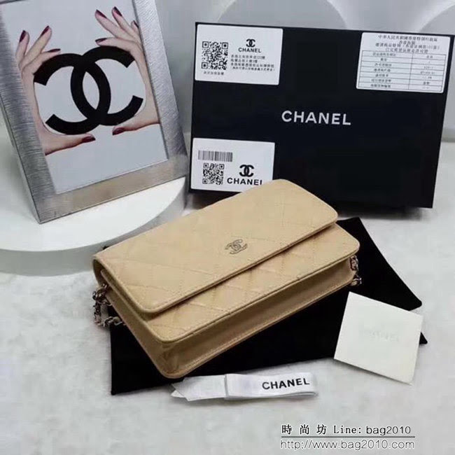 香奈兒CHANEL 0497A原版羊皮WOC單肩斜跨鏈條小包可作手包用 DSC1377